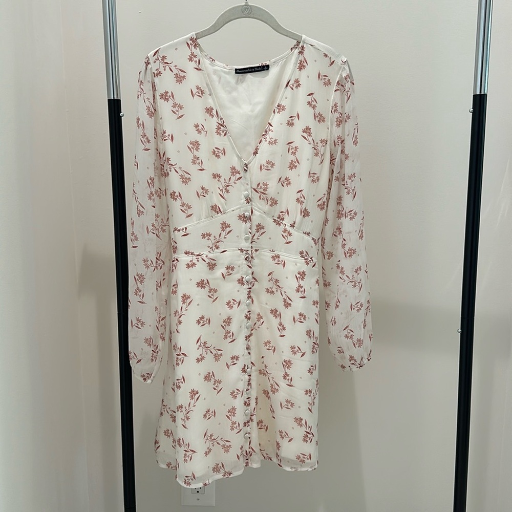 White floral Abercrombie & Fitch dress, size large